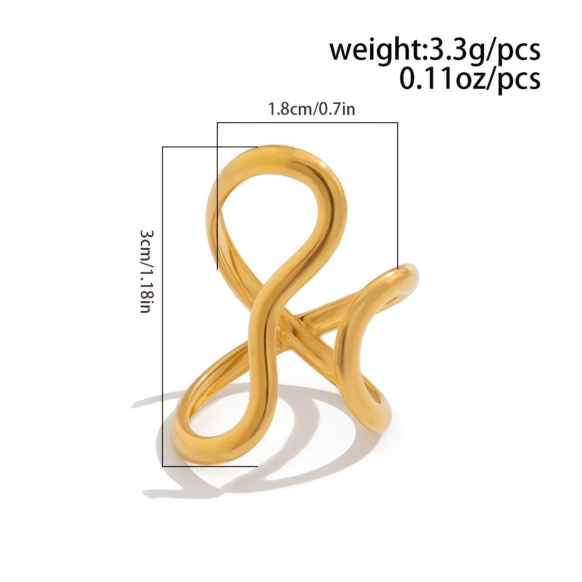 Bohemian Vintage Adjustable Asymmetrical Open Ring KC Golden Plated