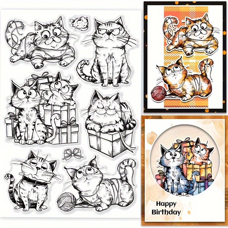 

1pc Transparent Cat Stamp Set, Pvc Material, For Scrapbooking, Drawing Tools, Journaling, Home Decor, And Card Making