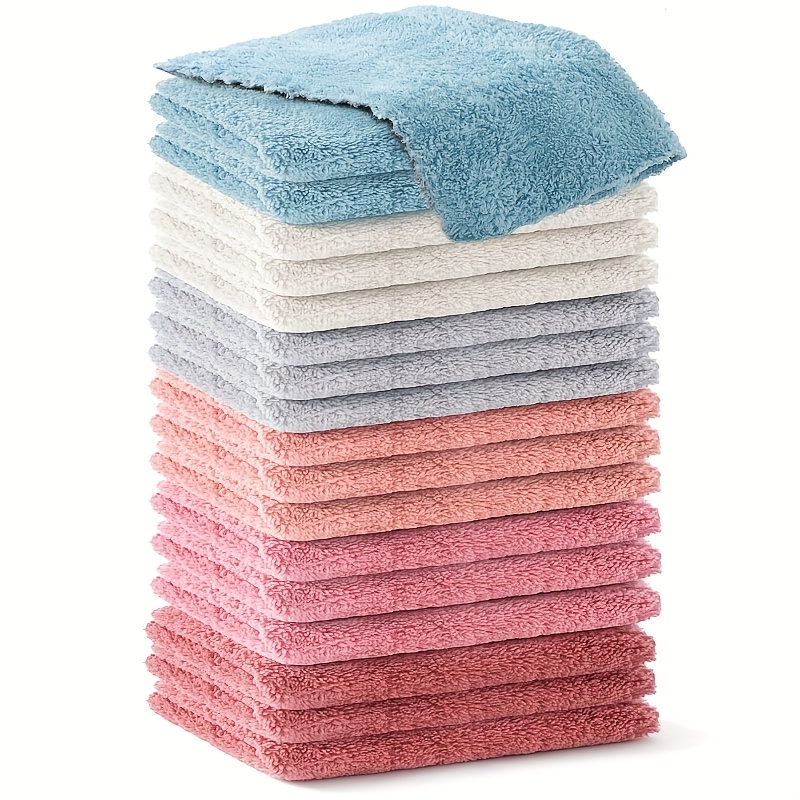 TEMU 12/18/24/36pcs Cloths Set 25x25cm Absorbent Face Towels For Use, Wash Cloths For Face And Body, Small Towels For Face, Body Wash Cloth, Face