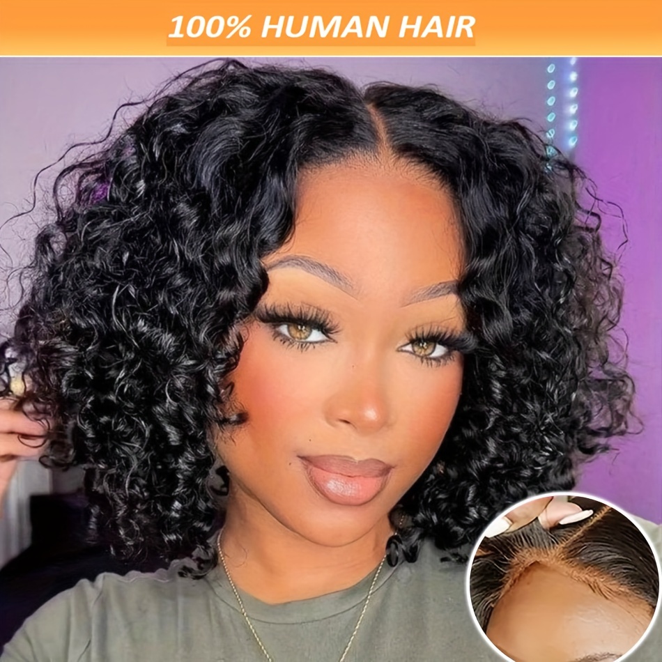 

Glueless 4x4 Wig Brazilian Human Hair Wig 4x4 Hd Transparent Lace Frontal Wigs Glueless Wigs For Women Human Hair Pre Pre Cut Lace Hairline Free Part Curly Wigs For Use 150% Density