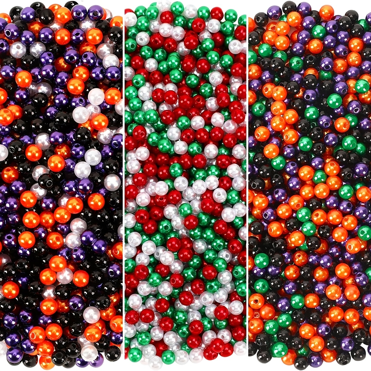 item picture 311pcs 6mm christmas halloween color scheme round beads acrylic beads bracelets necklaces earrings decorative beads holiday gifts party supplies