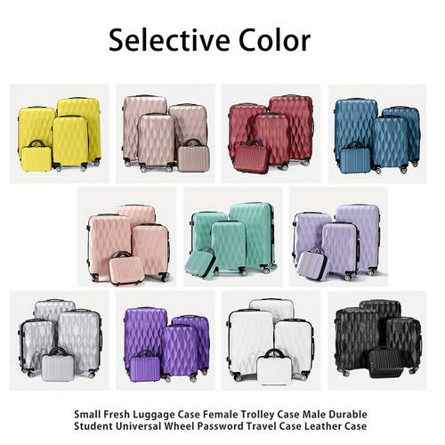 a set of 2 or 4pcs of abs luggage featuring leaf hard case silent rotating wheels suitable for short and long travel business purposes personal use or as a perfect gift