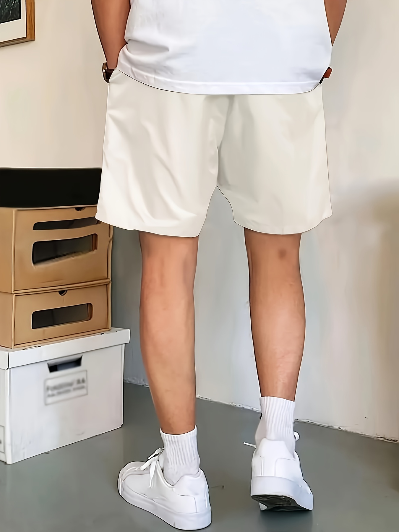 Men's Solid Shorts, Comfy Casual Fashion Shorts For Outdoor Sports