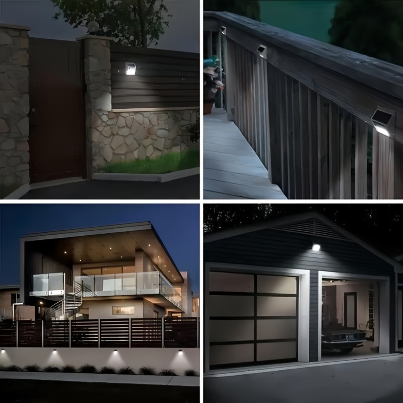 4/8 Sets de Luces Solares para Exteriores, Seguridad Solar con Sensores de Movimiento para Jardines, Vallas, Patios y Garajes