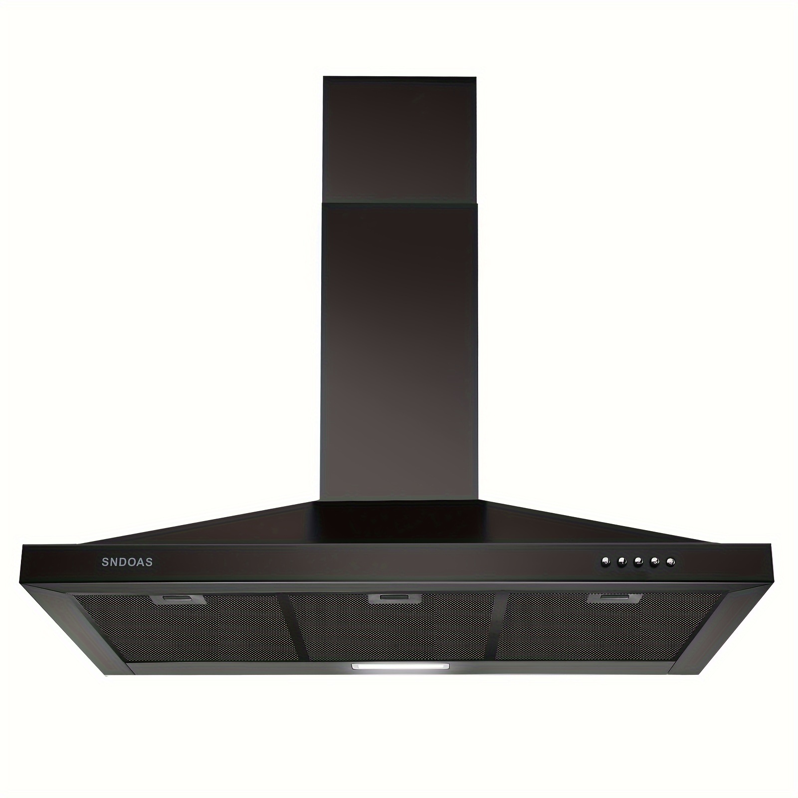 TEMU Range Hood 36 Inch Black, Hood Vents For Kitchen, Wall Mount Range Hood, With Led Light, Fan, Button Control