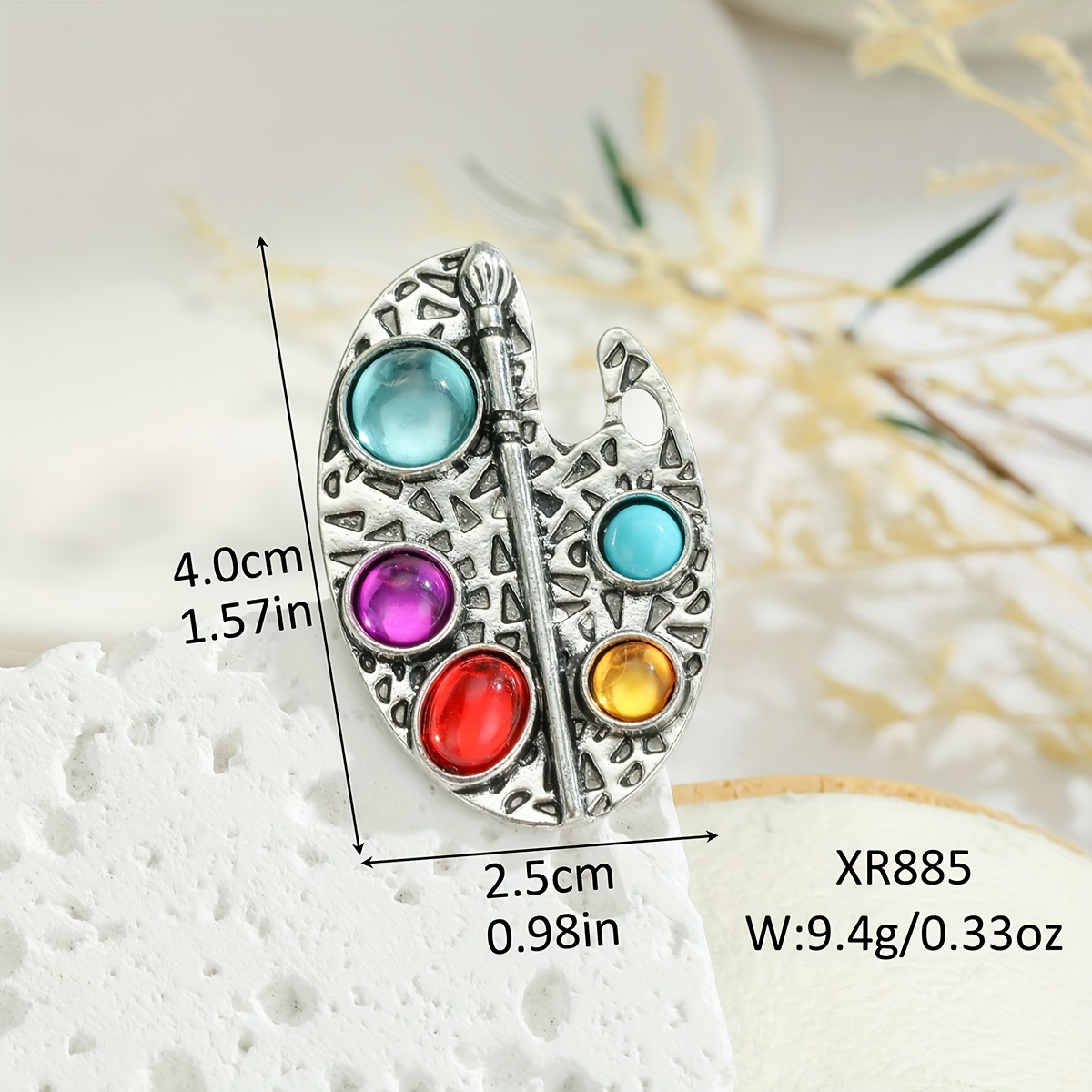 Women's Irregularly Shaped Multicolor Gemstone Open Ring