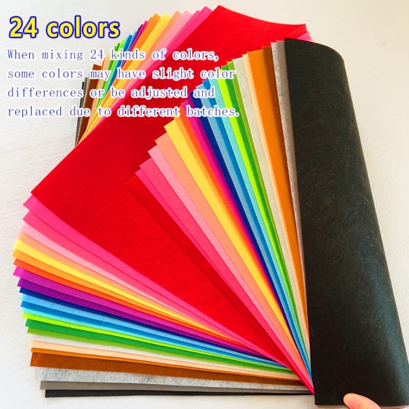 TEMU 15.75 X 19.69 Inches Handicraft Felt Sheets, 24pcs Of Diy Craft Felt, 1 Millimeter Thick Square Non-woven Felt, Hard Felt Sheets For School