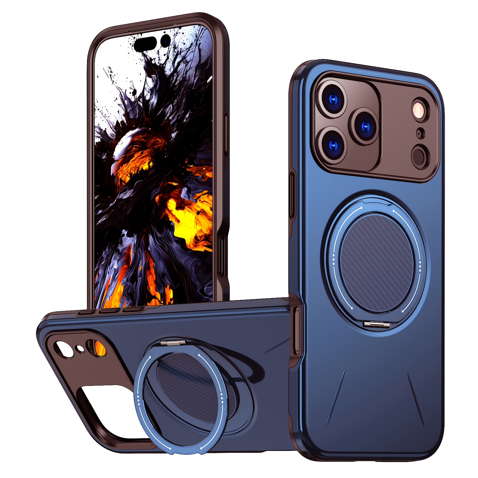 TEMU Phone Case: Fashionable 360° Rotating Ring Bracket/wireless Charging Featuring Mount And Anti-fall Design Suitable For Iphone 18 Pro/18 Pro
