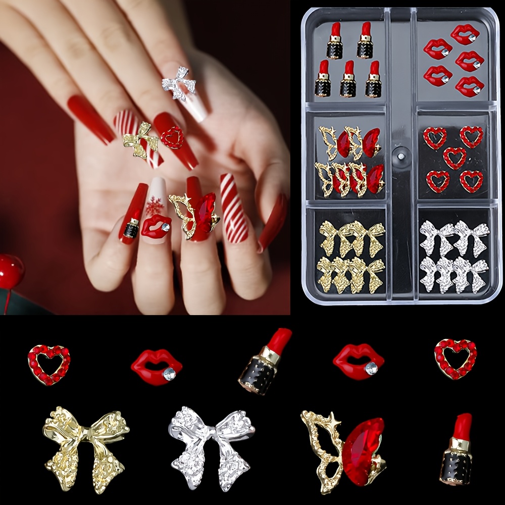 

30pcs Alloy Charm Set For Nails, Shoes & Crafts - Diy Decorations For Women And Girls