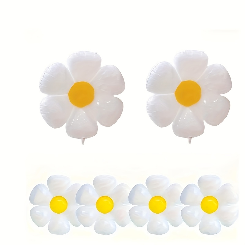 

6pcs Daisy Foil Balloons - Daisy Flower Decorations For Spring, Summer, Birthdays, Anniversaries, Graduations, Mother’s Day, Weddings - Indoor & Outdoor Party Supplies