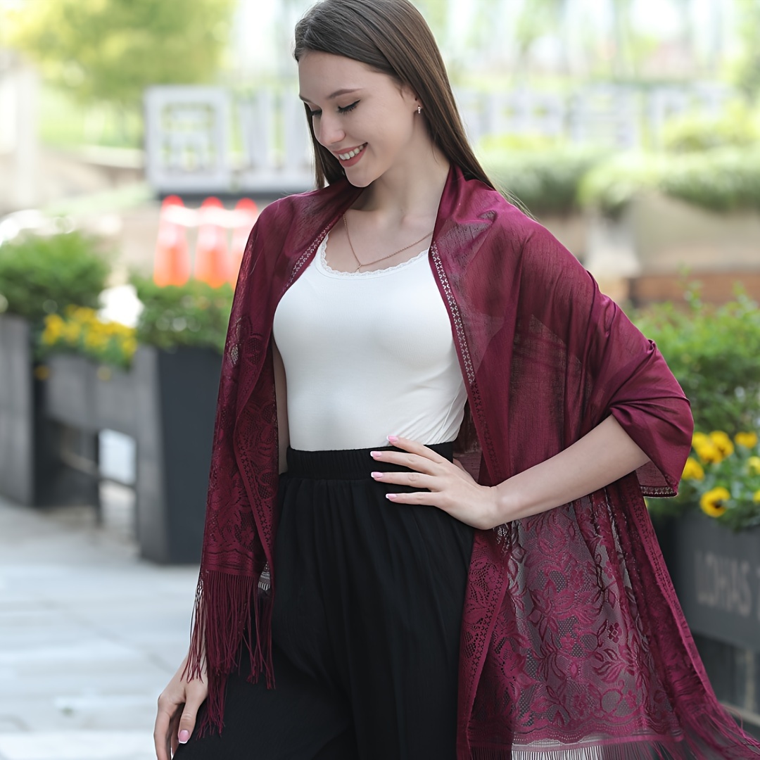 plus size shawls and wraps for evening dresses Chiffon Shawl OS / ivory main image 1