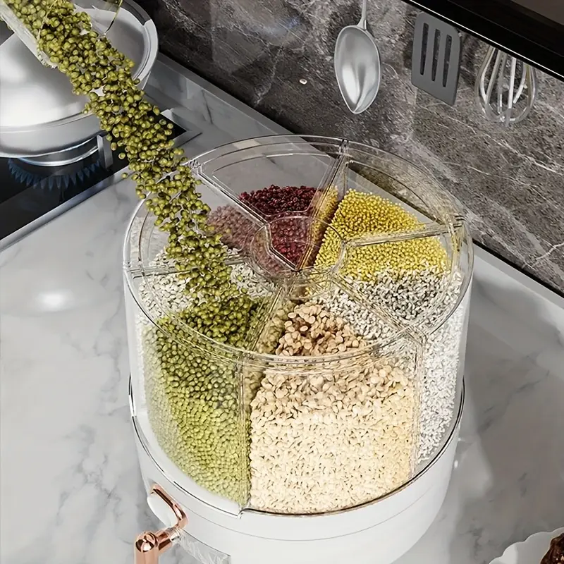 large capacity moisture proof grain storage container insect resistant reusable plastic dispenser for rice flour pet saving multi purpose kitchen essential with dispensing mechanism Product details 3