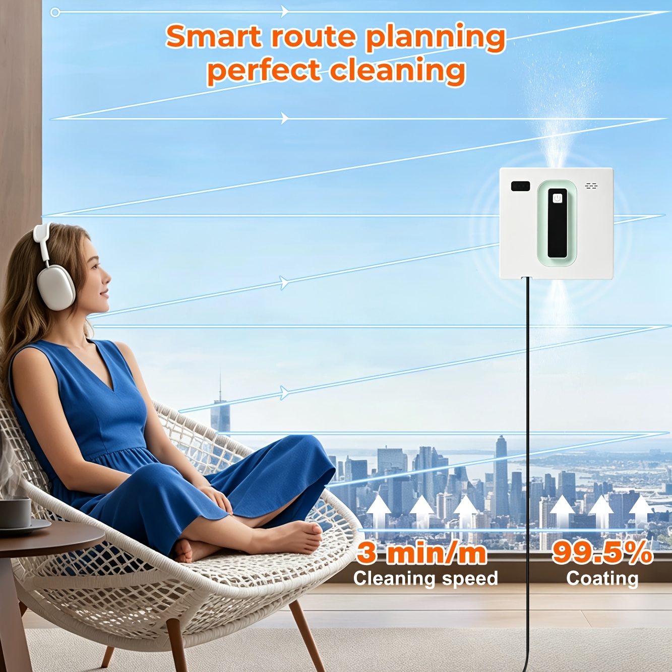 App Window Cleaning Robot, 2026 Latest Frameless Glass Special, 6200pa Super Suction, Planning, 8-layer Safety , Automatic Water Spray, Very Suitable For Home Window Cleaning