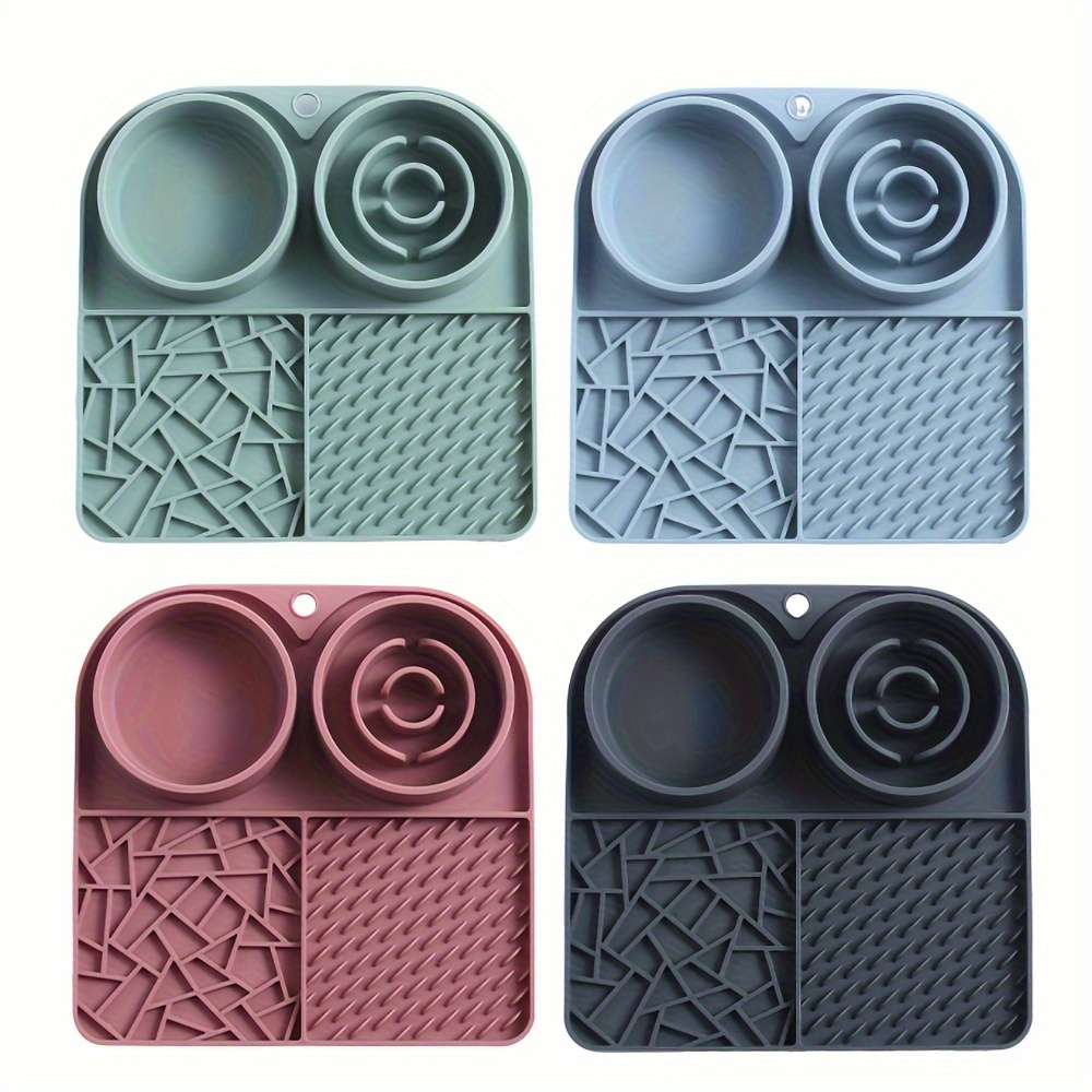 1pc silicone pet cat slow feeder multifunctional cat feeding mat non slip sucker cat   plate licking mat Product details 4