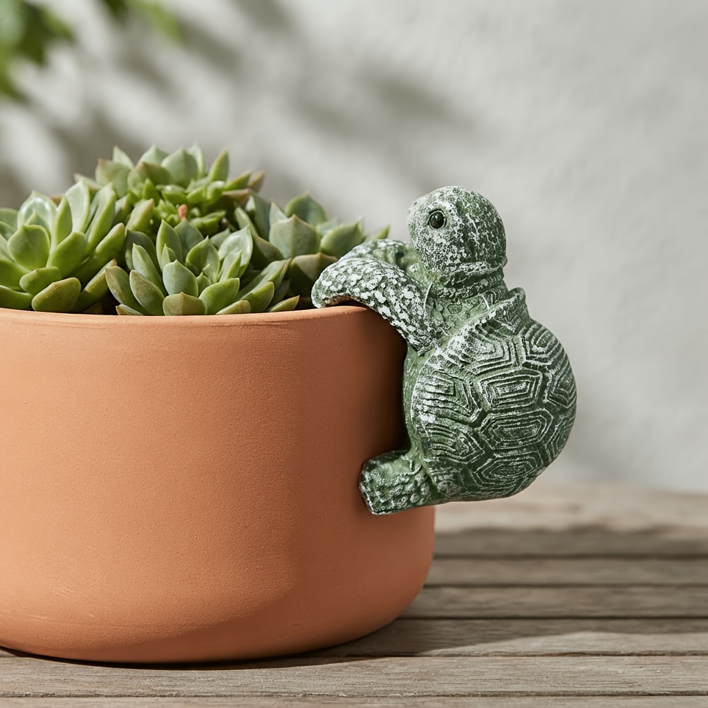 TEMU 1 pièce Pot de fleur suspendu en résine de tortue - parfait pour la décoration intérieure/extérieure du salon, de , du meuble TV - parfait pour