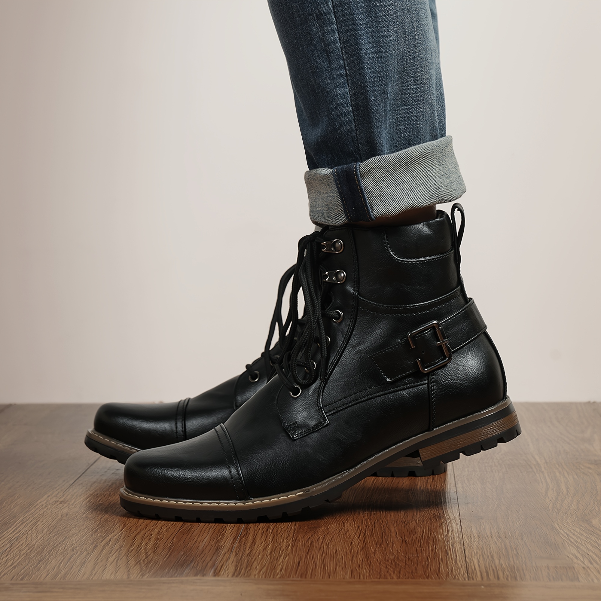 Amazon.com: DZBAJRQM Men's Motorcycle Boots Fashion Leather