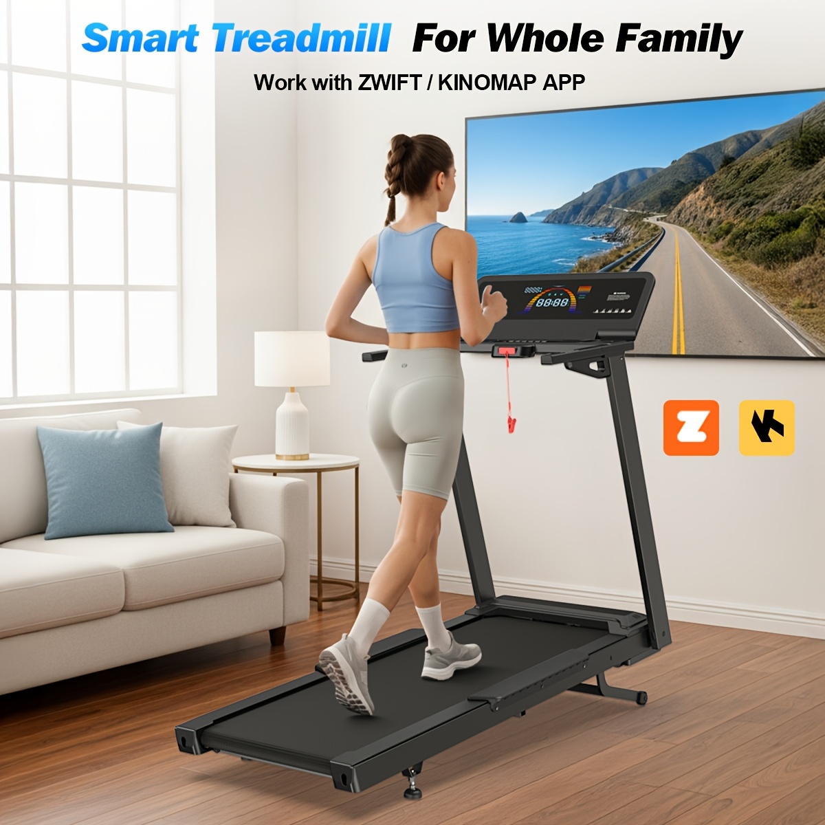 Folding Treadmill with 15% Auto Incline