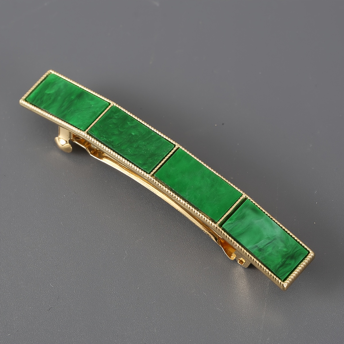1pc Metal Alloy Red Acrylic Additions Rectangular Spring Clip Hair Clip Headwear
