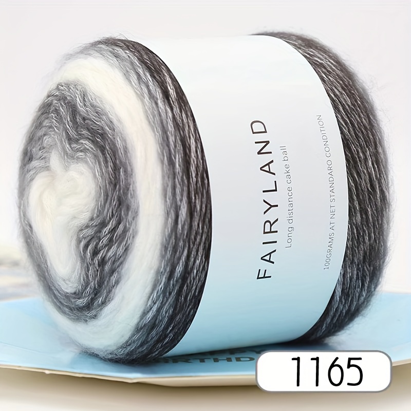 Mohair Knitted Gradient Ombre Yarn Ball Cake Yarn Handmade Diy Knitting Sweater Scarf Yarn Material Kit