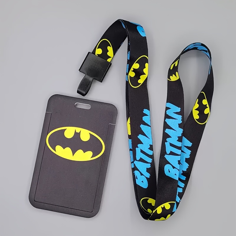 TEMU 2d Wb . Batman & Superman Id Card Holder Holder With Lanyard - Suitable For Bus, Office Id, Student Meal Cards, Detachable Holder Suitable For