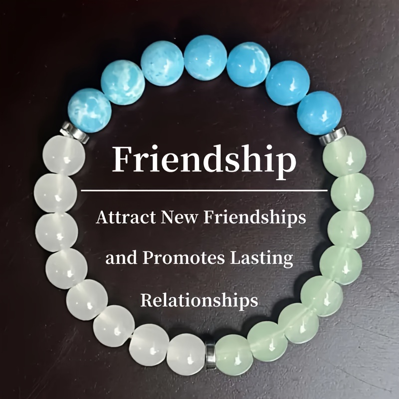 9-Piece 8mm Natural Stone and Glass Beaded Layered Boho Bracelet for Men