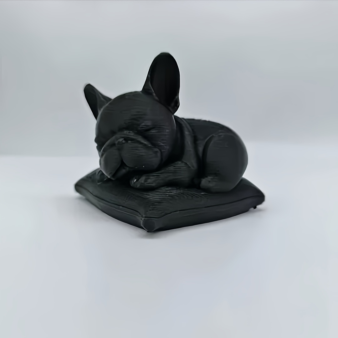 Image of Christmas / Sleeping Bulldog Statue Ornament, Pillow- Terrier Decor, Designed For Dog Lovers, Home And Office Decorative Item, Holiday Small Gift!