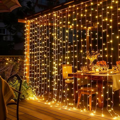 300 200 100 led fairy curtain light usb power supply 8 flashing string light suitable for window sill decoration new years bedroom decoration wedding party ramadan easter courtyard door curtain indoor and outdoor decoration