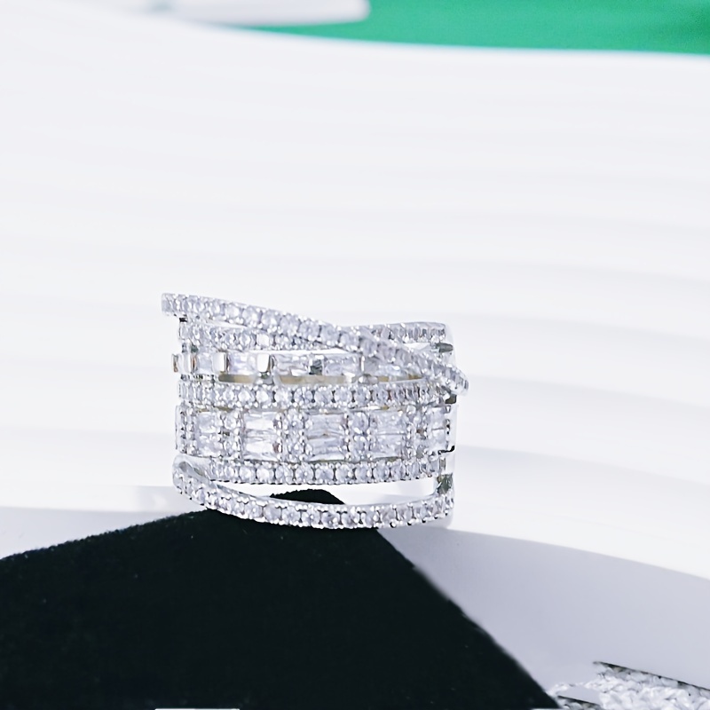 Unisex Silver Plated Copper Ring with Cubic Zirconia Birthstone