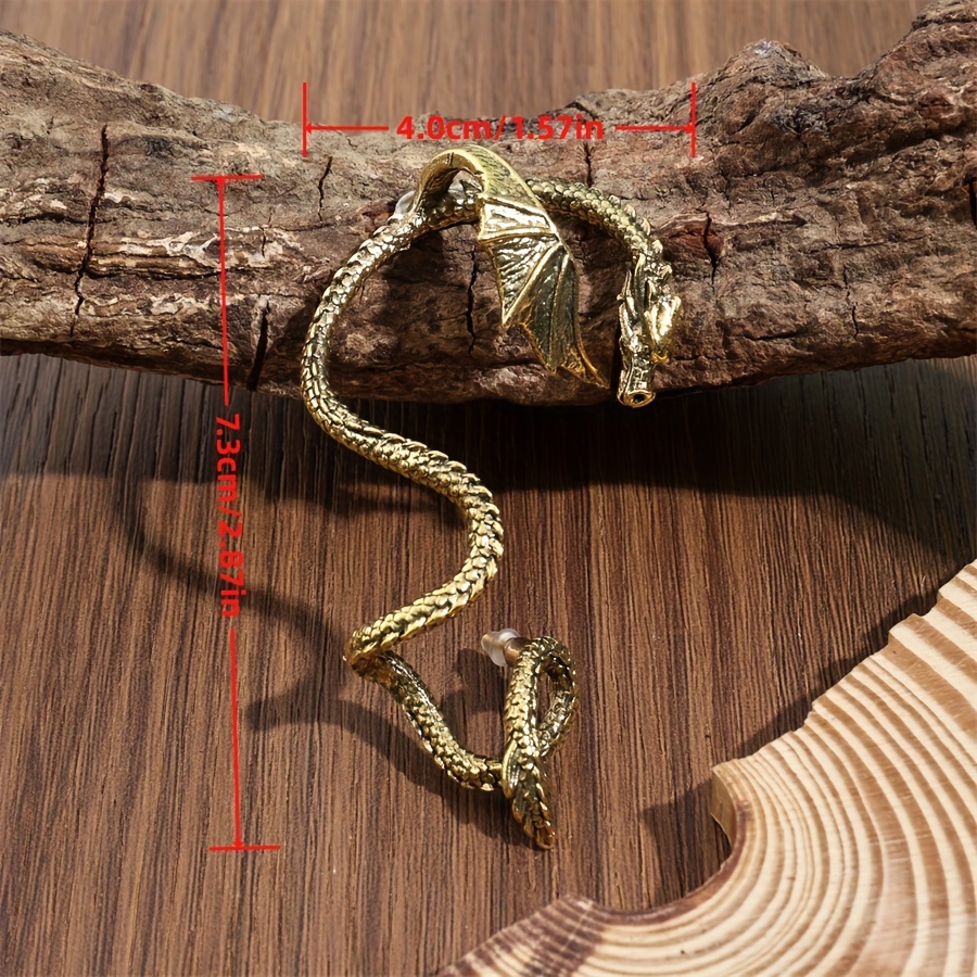 Vintage Punk Alloy Flying Dragon Earrings