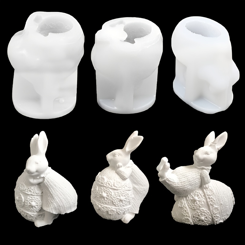 

Easter Bunny 3d Silicone Mold Set, Diy Aromatherapy Candle & Plaster Craft, Irregular Shape Decorative Ornaments, Home Decor