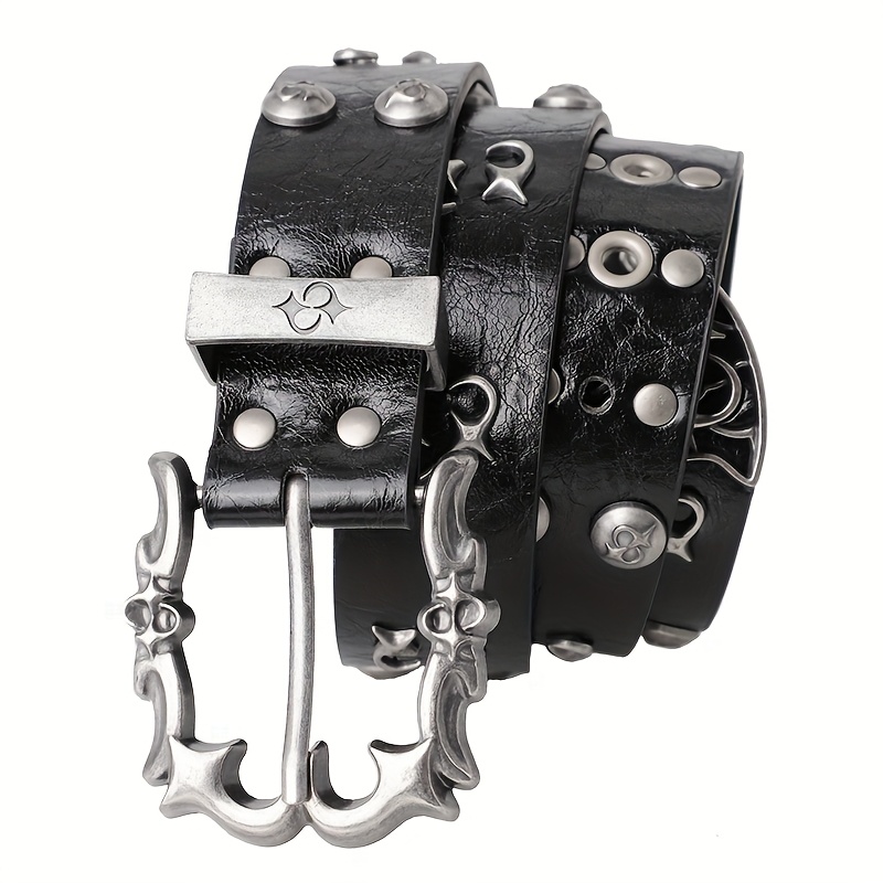 elegant vintage y2k style studded belt men women couples - Temu