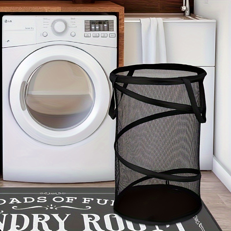 TEMU -large Pop-up Laundry Hamper - Durable, & Basket For Dirty Clothes Storage - For & - Lightweight & Portable Organizer, Utility Hooks