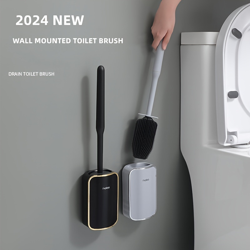 

2024 New Wall Mounted Toilet Brush: Drain Toilet Brush With Long Handle And Abs+pp+tpr Brush Head - No Drilling Required, , Christmas Decorations