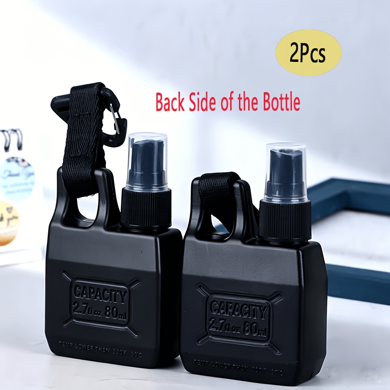 TEMU Lot de 2 flacons pulvérisateurs portables avec mousqueton, vaporisateurs à main réutilisables et rechargeables adaptés pour le camping air, les