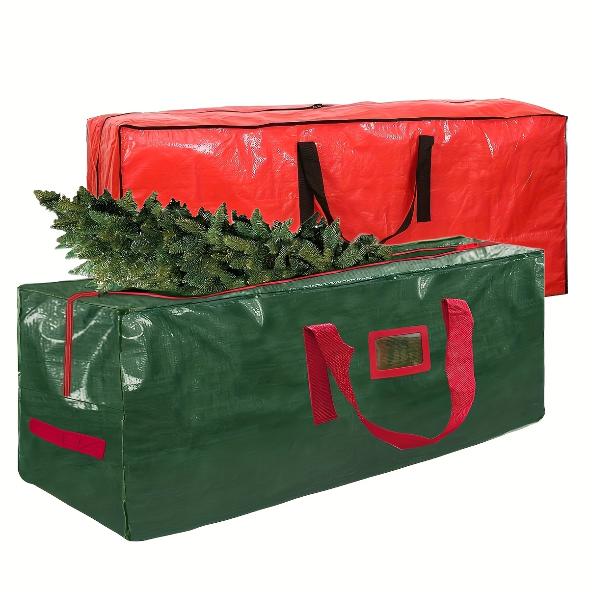 Sac De Rangement Pour Sapin De Noël - 2 Tailles (127cm Ou 152cm) - Tissu Oxford Avec Fermeture éclair Et Poignées Renforcées - 8