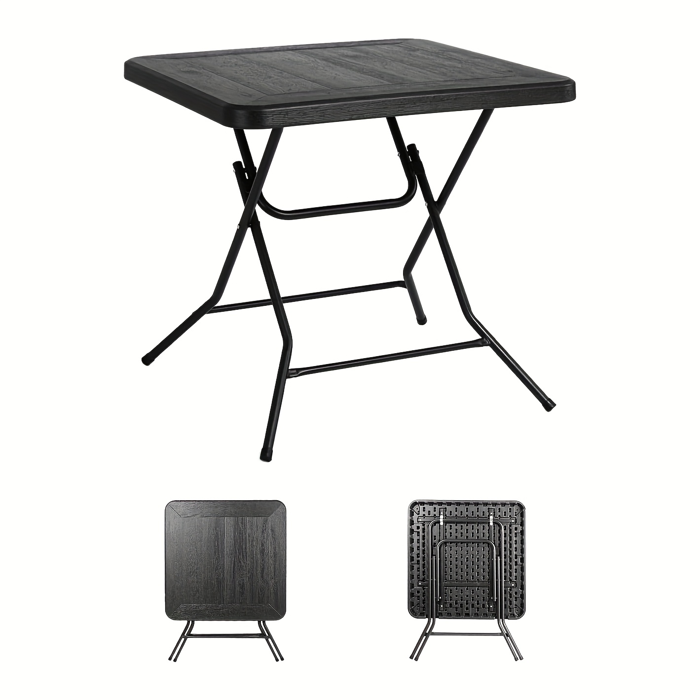 Folding Camping Table, Small Dining Table 80 X 80 X 74 Cm, Balcony Table With Legs, Thickened Hdpe Garden Table, For Weddings, Parties, Kitchens, Living Rooms, And .