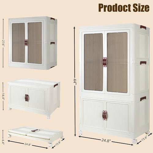 home folding wardrobe for storing clothes books and daily necessities storage box and thickened material 360 universal pulley with 10 hangers portable closets