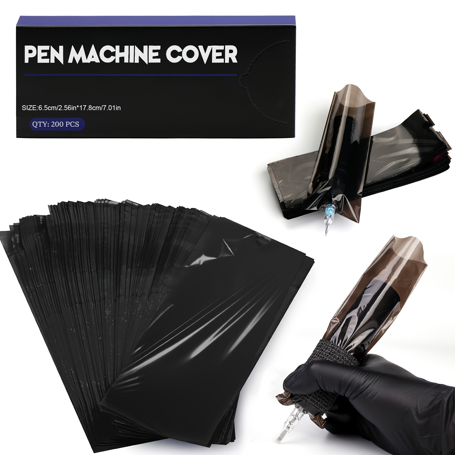 TEMU NAOM 200 Tattoo Pen Sets, Pen Sets, Einweg-Staubschutzbeutel, Einweg-Staubabdeckungen für Maschinenstifte, Tattoo Pen Sets Tattoo Zubehör,