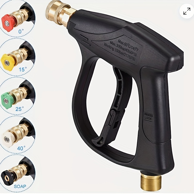 TEMU High-pressure Car Wash Water Cleaning Machine Accessories, A Multifunctional Home Cleaning Tool With A Spray And 5-color Nozzles, Without Battery