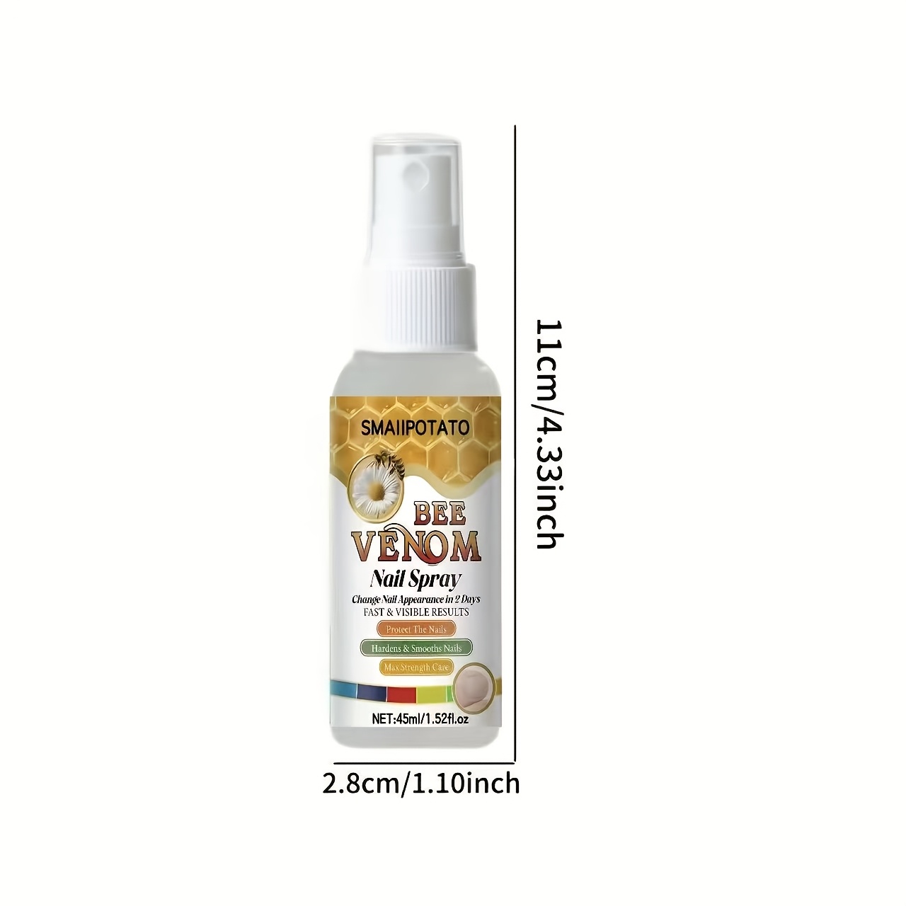 Spray pentru Unghii cu Venin de Albine | 2 Zile, Unghii Deteriorate, Puternice și Netede, Spune Adio Stratificării Fragile, Blând fără Iritații, O Sticlă pentru a Rezolva Toate Problemele Unghiilor