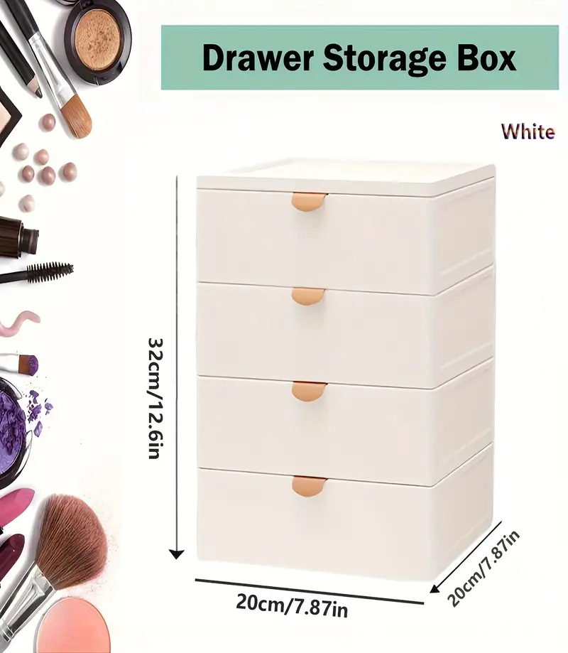 modern white stackable plastic storage drawers 2 3 4 tier organizer for cosmetics jewelry office supplies bathroom essentials high quality with drawers office organizer modern minimalist durable construction bathroom organizers and storage Product details 5