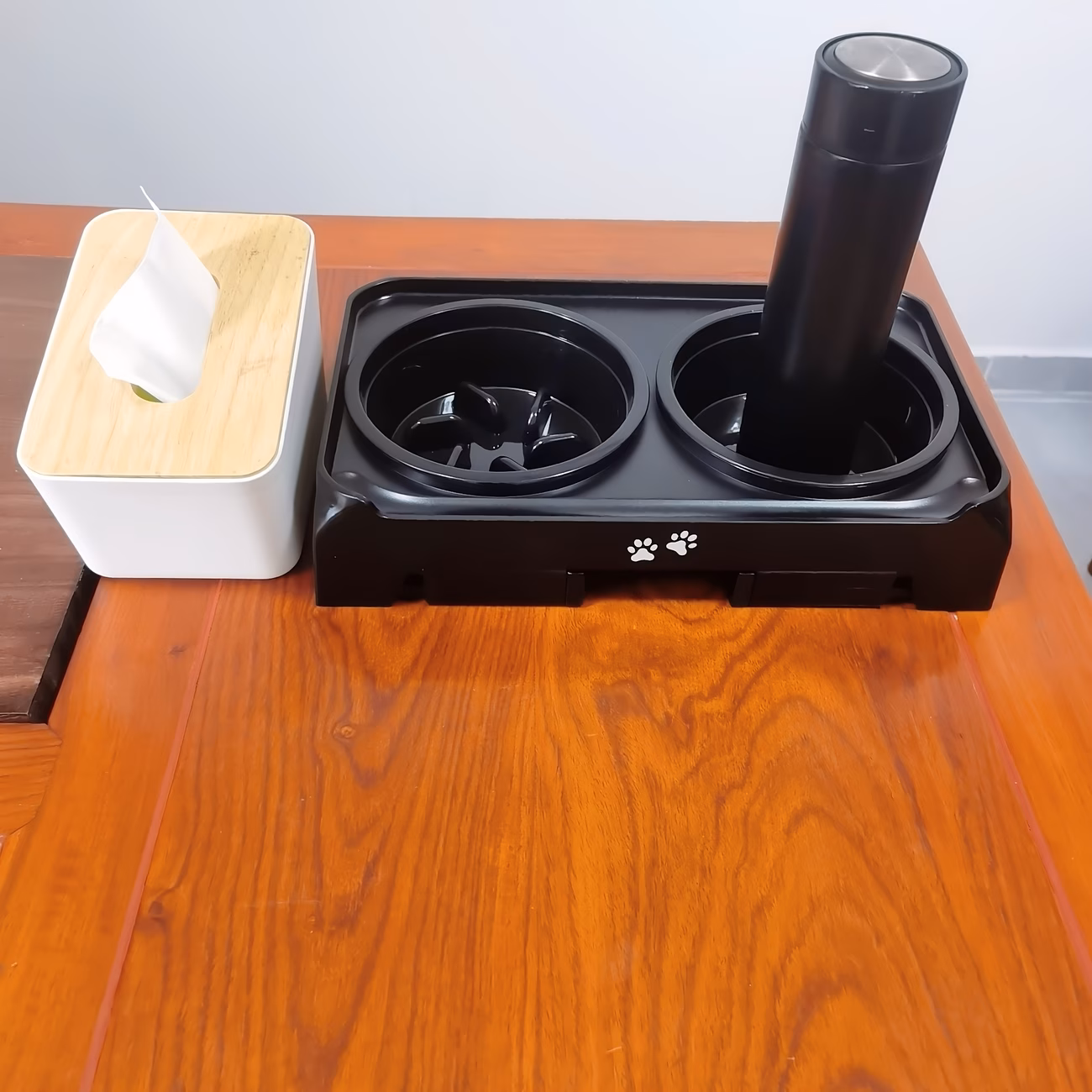 elevated dog bowls 3 height adjustable raised dog bowl with slow feeder bowl and water bowl adjusts to 2 75 6 7 5 for small dogs black gray Product details 4