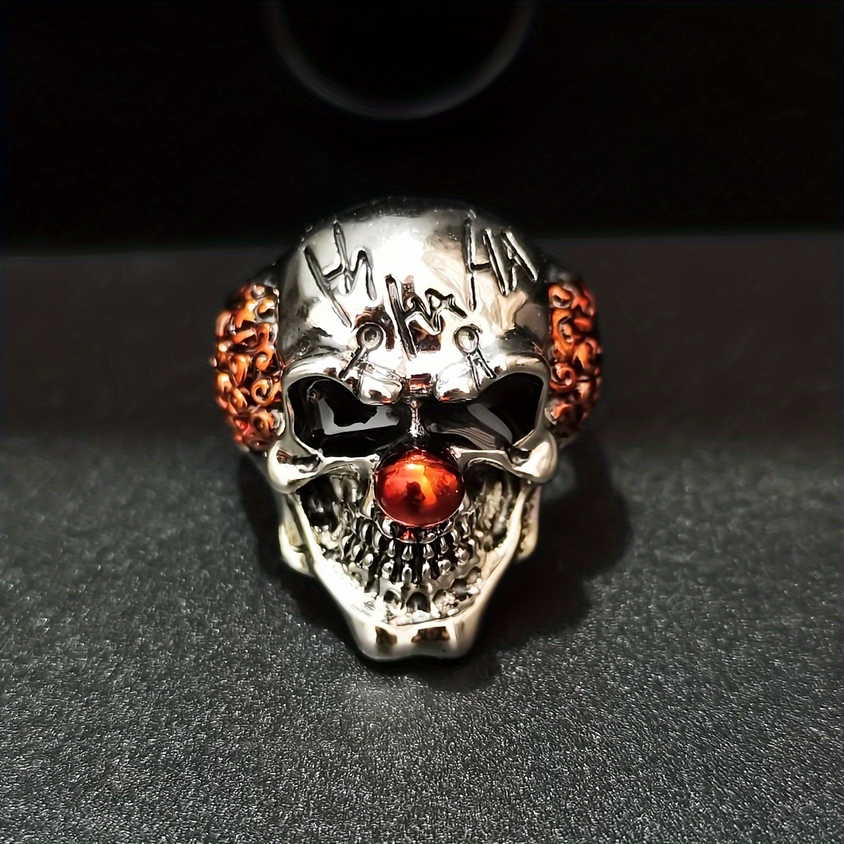 Men's Vintage Punk Skull Ring Unique Clown Alloy Statement Piece