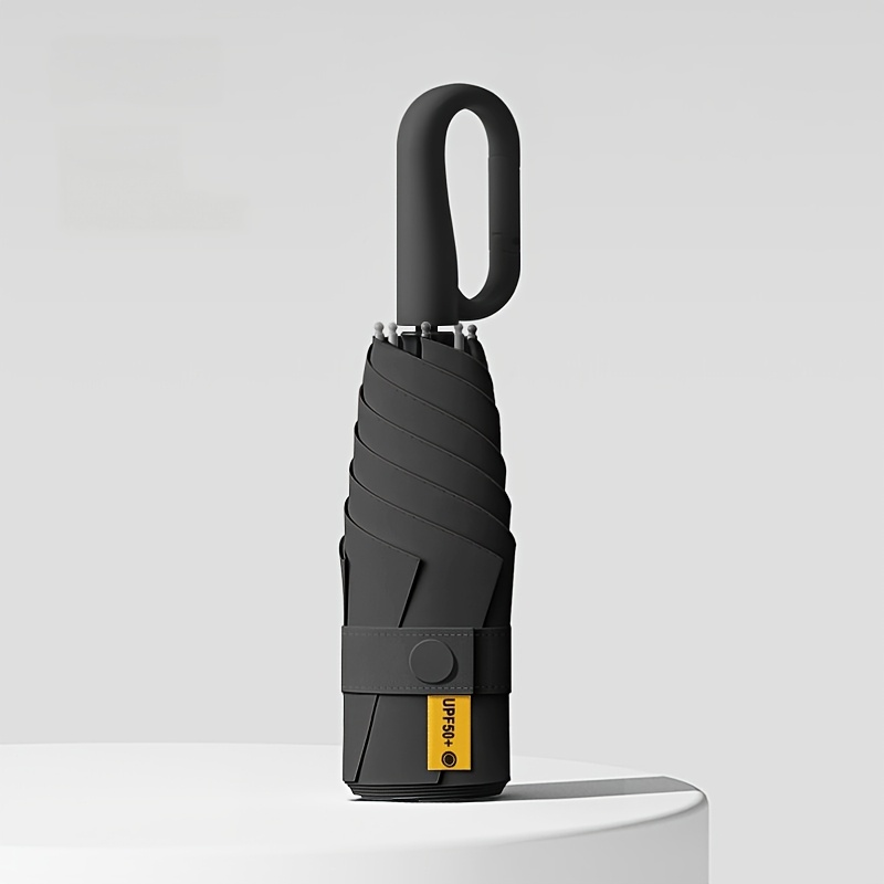 TEMU Portable Hook Umbrella - Manual Folding Parasol With 6 Ribs, Convenient , Easy To Carry, Umbrella - Portable, Fashionable, Manual Opening,