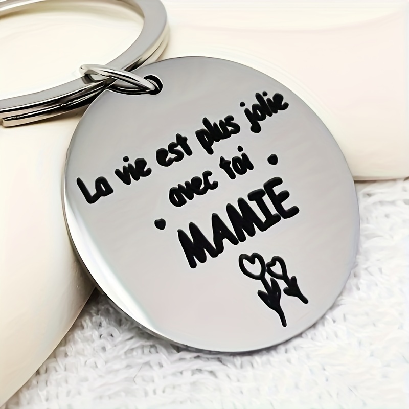 

Personalized Stainless Steel Keychain With Cute Lettering And Heart Design - Perfect Gift For Mom On Valentine's Day Or Any Special Occasion