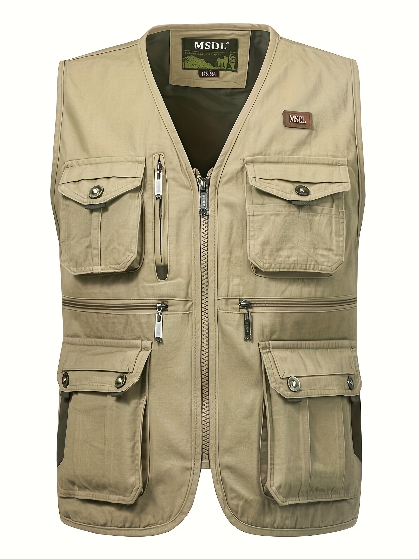 OlympinA Men's Hunting Fishing Vest Size Medium Blue Multi Pocket  Adjustable Zip