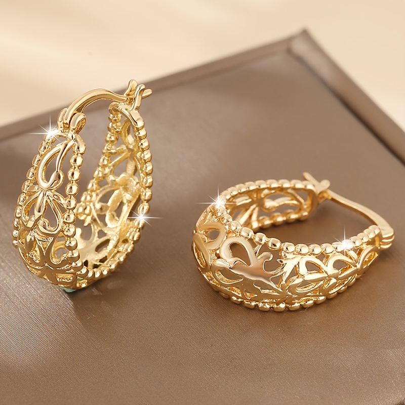 

Elegant Vintage-inspired Copper Hoop Earrings For Women - , & Gifting