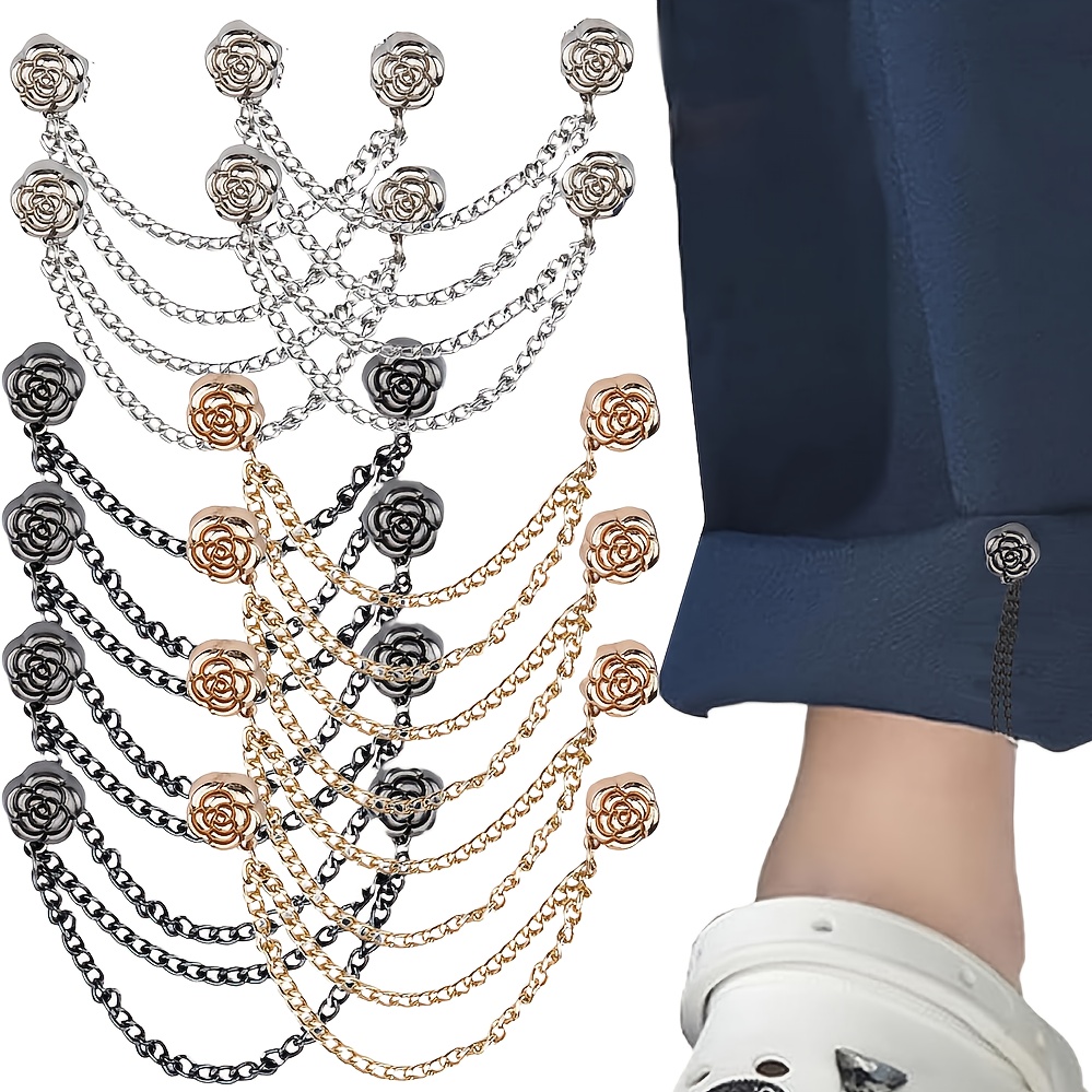 TEMU 12 piezas de pinzas magnéticas para ropa con cadena de rosas, pinzas magnéticas multifuncionales para ropa, sujetadores magnéticos para puños,
