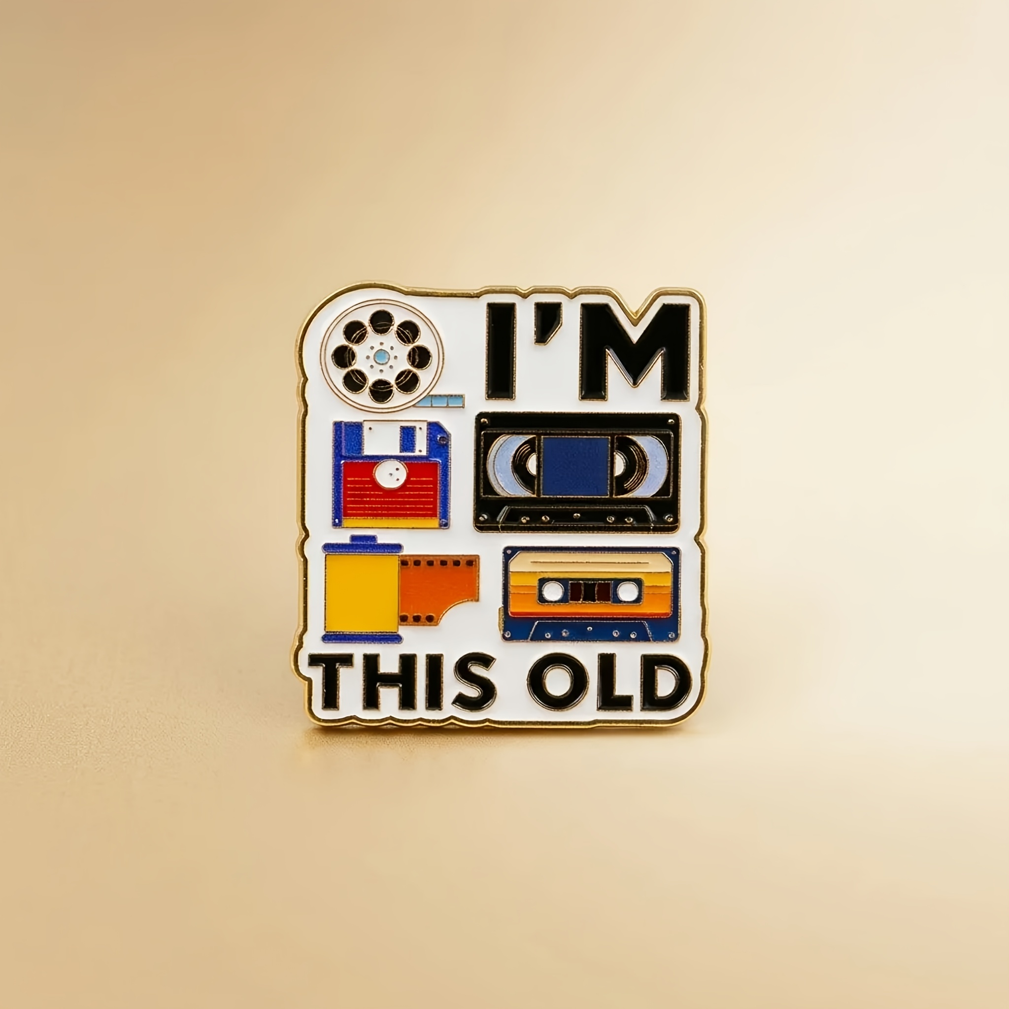 Vintage Nostalgic English Slogan Brooch, Creative Design