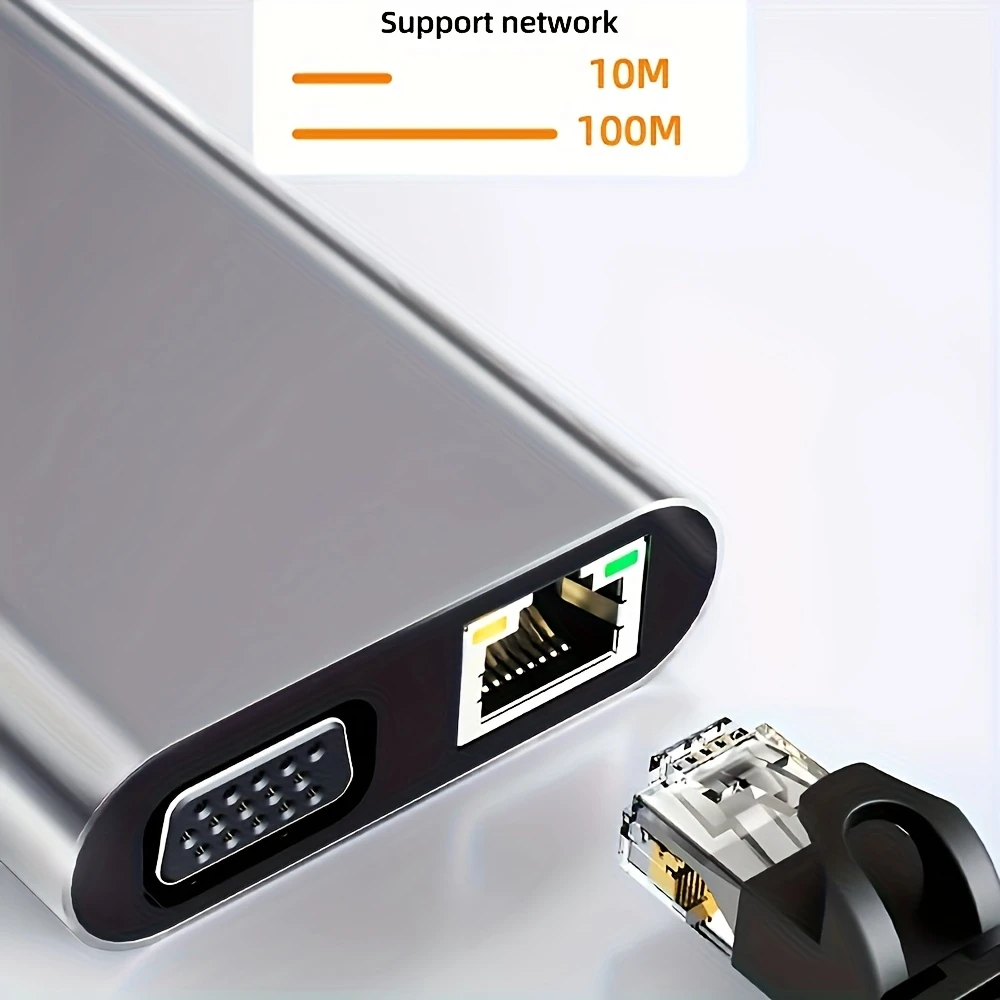 usb c集线器 4k type-c转hdtv 兼容usb 3.0适配器 10合1 type-c集线器扩展坞 pd 87w usb c分配器 适用于 和air 详情 4
